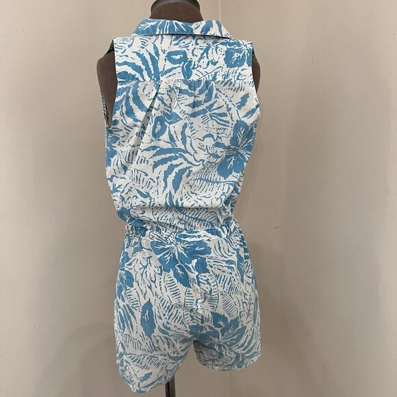 Vintage 80s Floral Justin Allen Medium Romper Shorts Playsuit - Picture 5 of 7